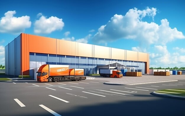 Realistic render of large logistic business transport