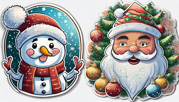 Realistic rendering of Christmas Stickers