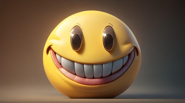 A realistic rendering of a smiley face