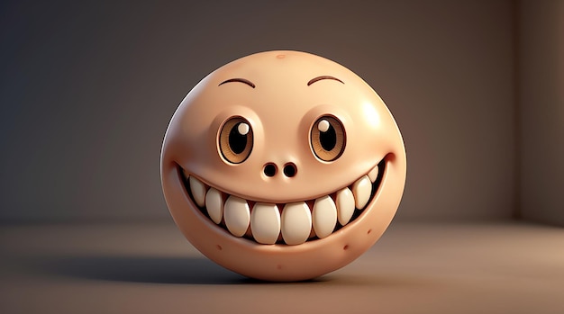 A realistic rendering of a smiley face