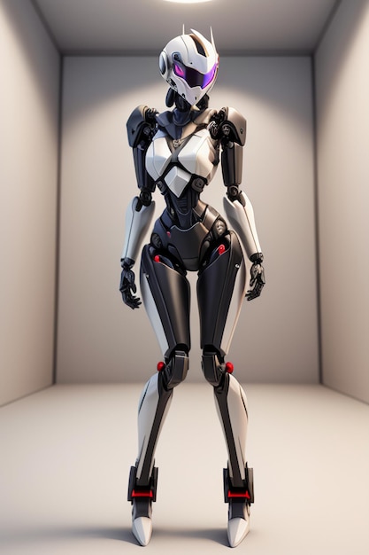 Realistic Robot Female Warrior Future Technology