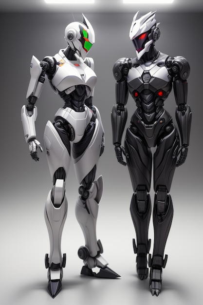 Realistic Robot Female Warrior Future Technology