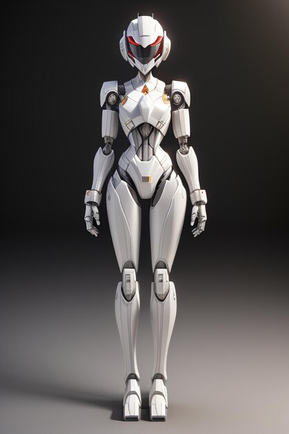 Photo realistic robot female warrior future technology