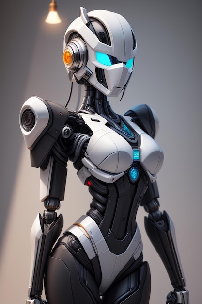 Realistic Robot Female Warrior Future Technology