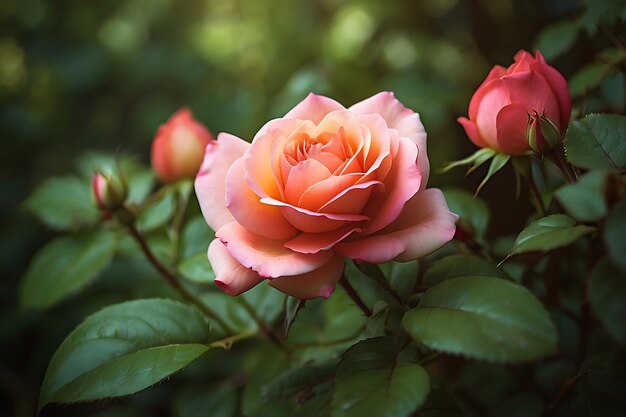 Realistic rose flower photography