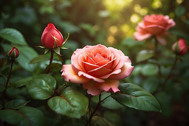 Realistic rose flower photography