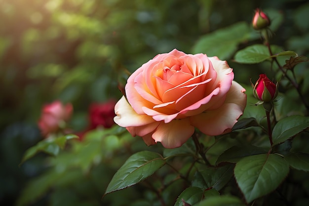 Realistic rose flower photography