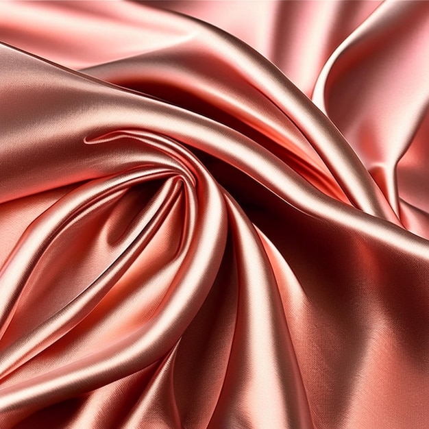 Realistic rose gold silk background or rose silk fabric background satin cloth texture