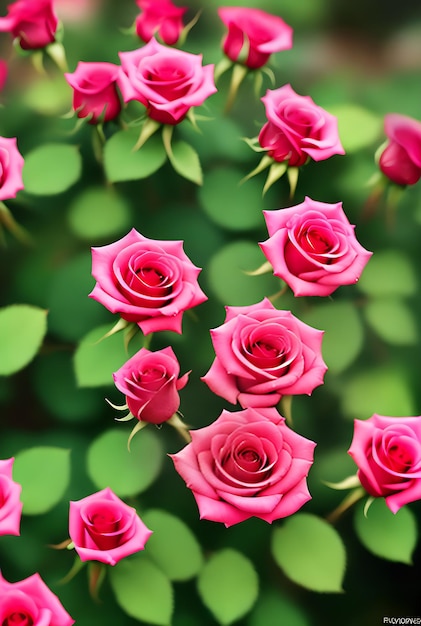 Photo realistic roses bokeh background pantone 2023