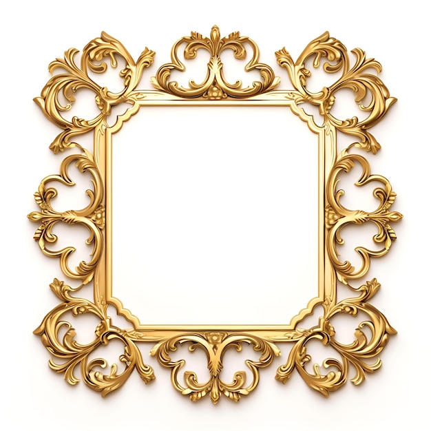 Photo realistic royal golden frame background design