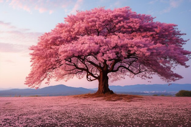 Photo realistic sakura tree