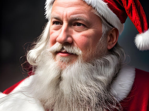Реалистичный Санта-Клаус в радужных тонах экстремальный длинный выстрел Генеративный ИИ