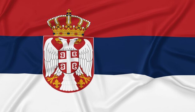 Realistic serbia flag