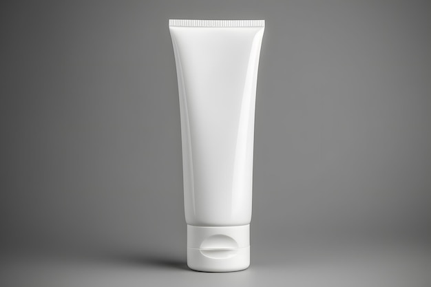 Realistic serum packaging mockup facial cream demo product box tube 3d rendering closeup