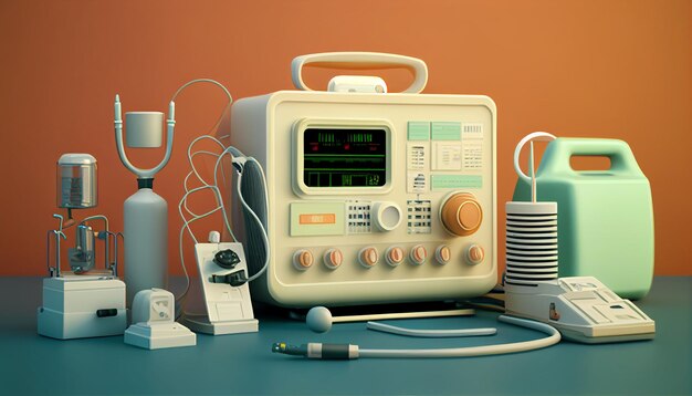 Realistic set of medical equipment and tools Generative AI