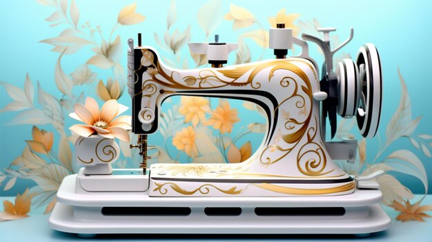 Photo realistic sewing machine background