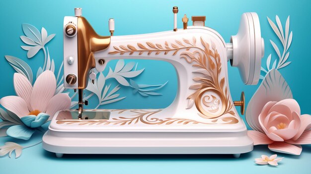 Photo realistic sewing machine