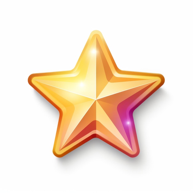 Photo realistic shiny star icon vector illustration on white background