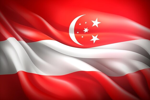 Realistic singapore national day illustration