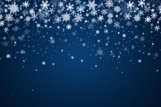 Realistic snowflakes border design