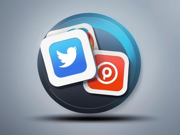 Foto realistic social media icon