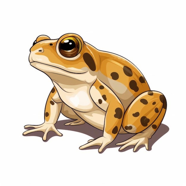 흰색 배경으로 현실적인 Spadefoot 두꺼비 클립 아트