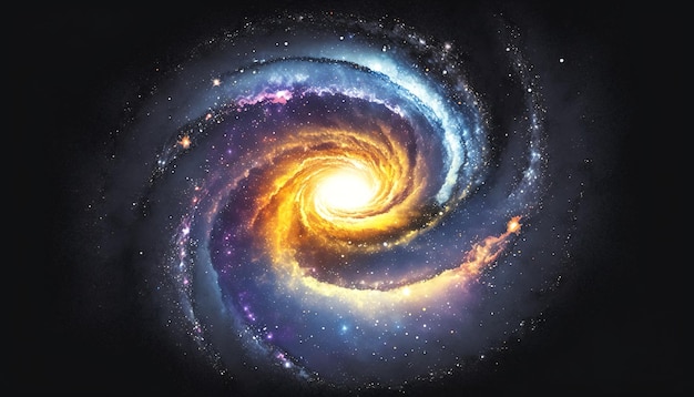 Realistic spiral galaxy with stars generative AI