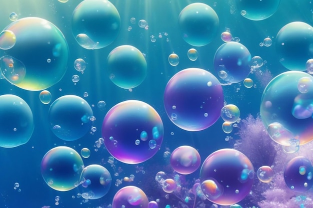 realistic style soap bubbles background