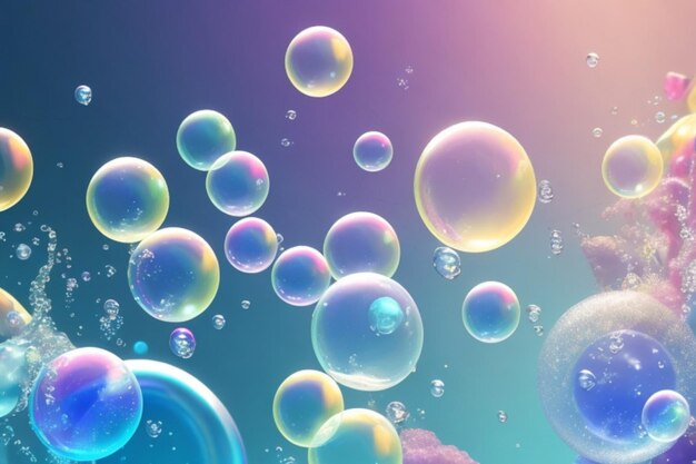 realistic style soap bubbles background