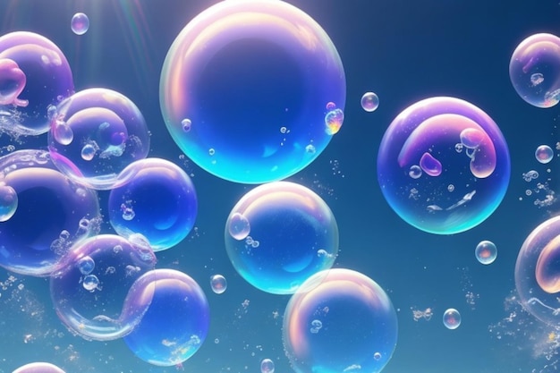 realistic style soap bubbles background