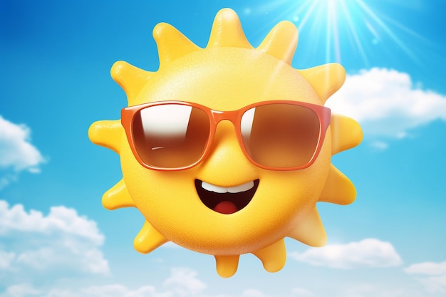 Photo realistic summer sale with smiling sun