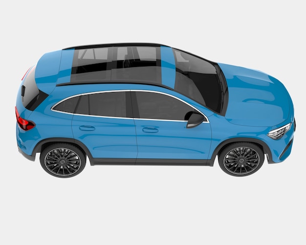 realistic suv car isolated on background 3d rendering illustration