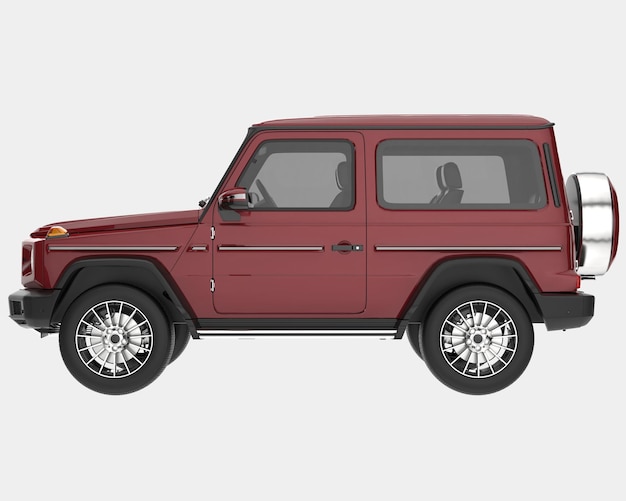 Realistic SUV car isolated on background 3d rendering illustration