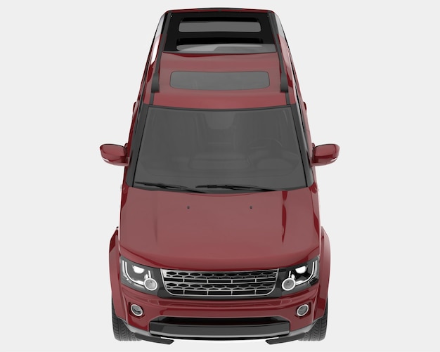 Realistic SUV car isolated on background 3d rendering illustration