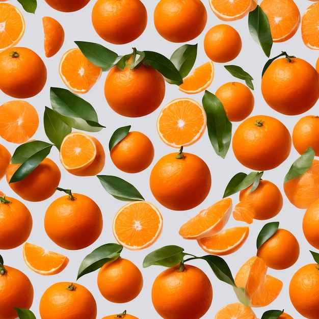 Realistic tangerine on a plain background digital art