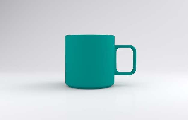 Realistic teal color Mug Mockup 3D Rendered