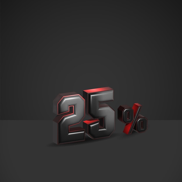 Realistic text effects 3d  25% style