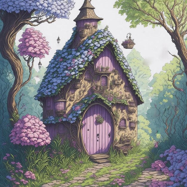 Realistic Tree With Magical House