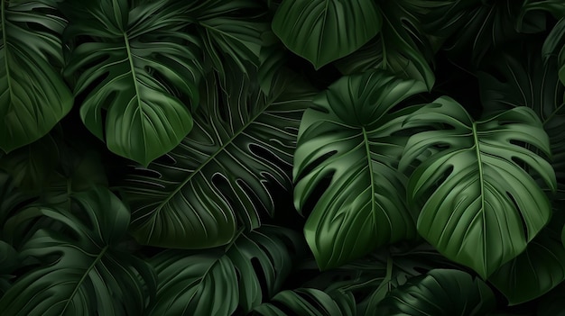 Реалистичный фон тропических листьев с высоким разрешением 8K