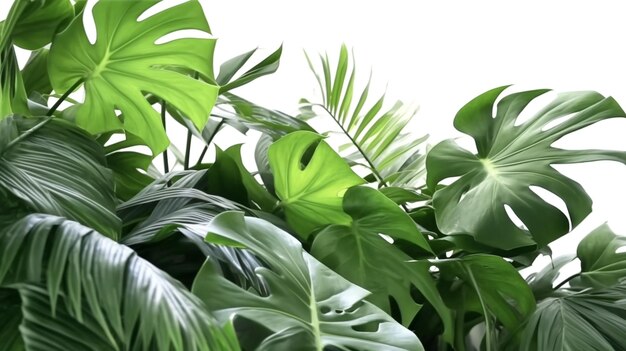 Реалистичные тропические листья фон