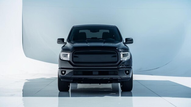 Realistic truck photo with isolated white background and on studio shoot