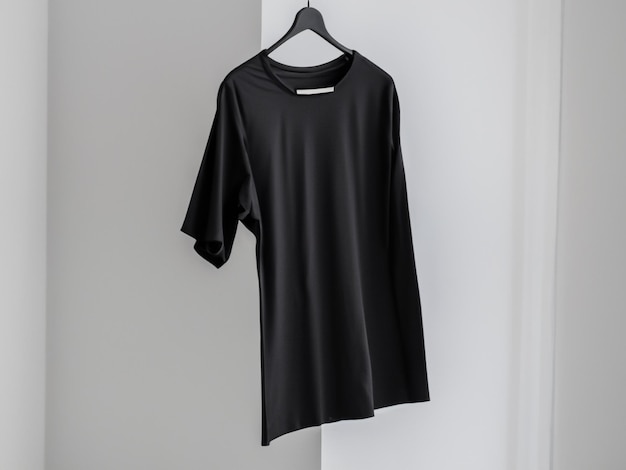 Realistic tshirt mockup Blank black and white tshirt on hanger Tshirt Mockup Design