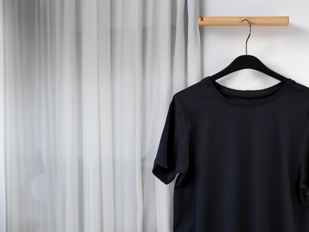 Realistic tshirt mockup Blank black and white tshirt on hanger Tshirt Mockup Design