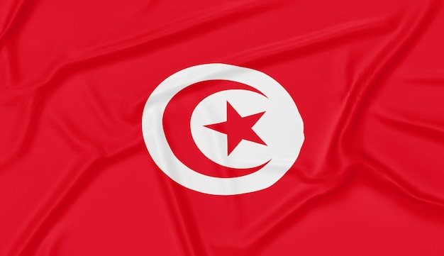 Realistic tunisia flag