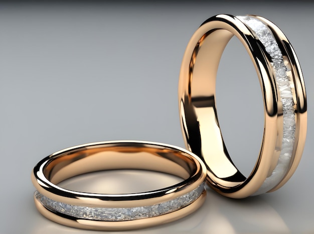 realistic two wedding rings long shot Generative AI Generated