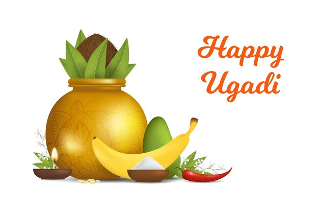 Realistic ugadi banner