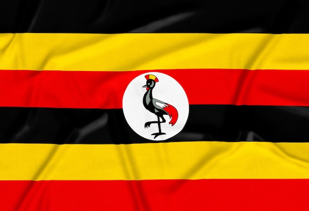 Realistic Uganda Flag Background