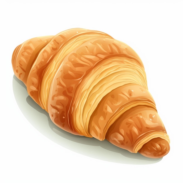 Realistic Vector Illustration Of A Fresh Croissant On White Background