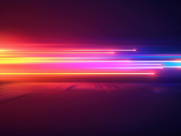 Realistic vector neon lines speeding