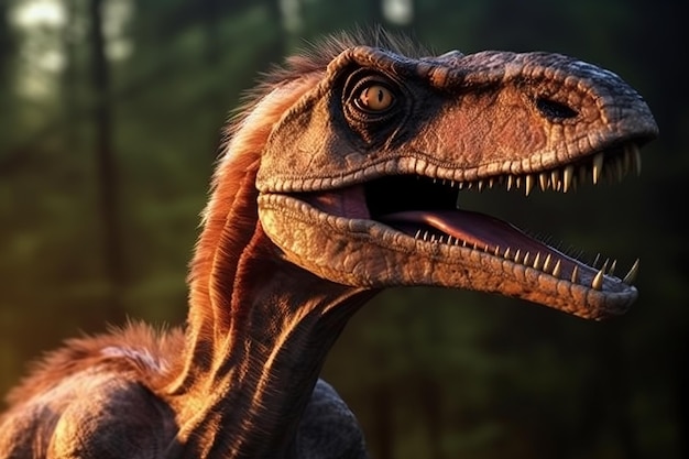 Photo realistic velociraptor dinosaur
